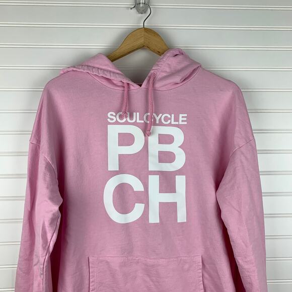 SoulCycle Palm Beach Light Pink Graphic Lounge Pullover Hoodie Medium - Picture 6 of 11